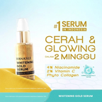 3Pcs Hanasui Whitening Gold Serum 4% Niacinamide 2% Vitamin C Brightening Anti-Aging