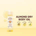 Buttered Almond Dry Body Oil 100ml | 60% Cold-Pressed Sweet Almond Oil, Vitamin E, Antioxidants & Stretch Mark Care