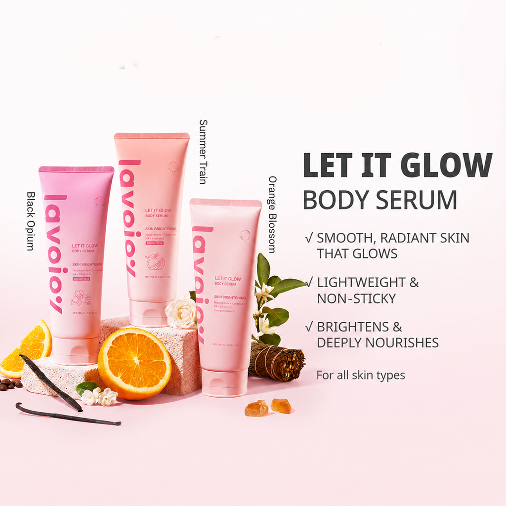 2 Pcs Lavojoy Let It Glow Black Opium Body Serum Brightening Moisturizing Lot