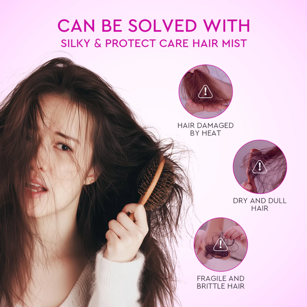 3Pcs Grace and Glow Silky Protect Care Hair Mist Perfume Spray for Dry Split Ends