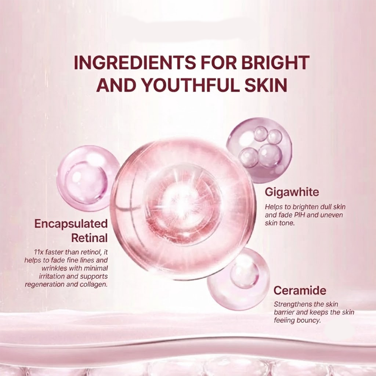 GLAMAZING Giga White + Retinal Emulsion Serum 30ml Anti Aging Brightening Skin