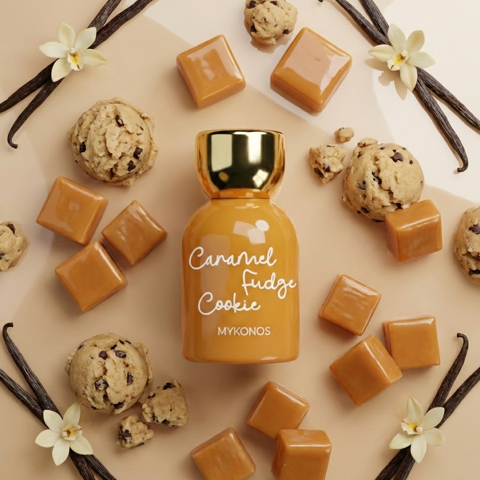 Mykonos Caramel Fudge Cookie Eau de Parfum 50ml Warm Sweet Dessert Luxury Scent