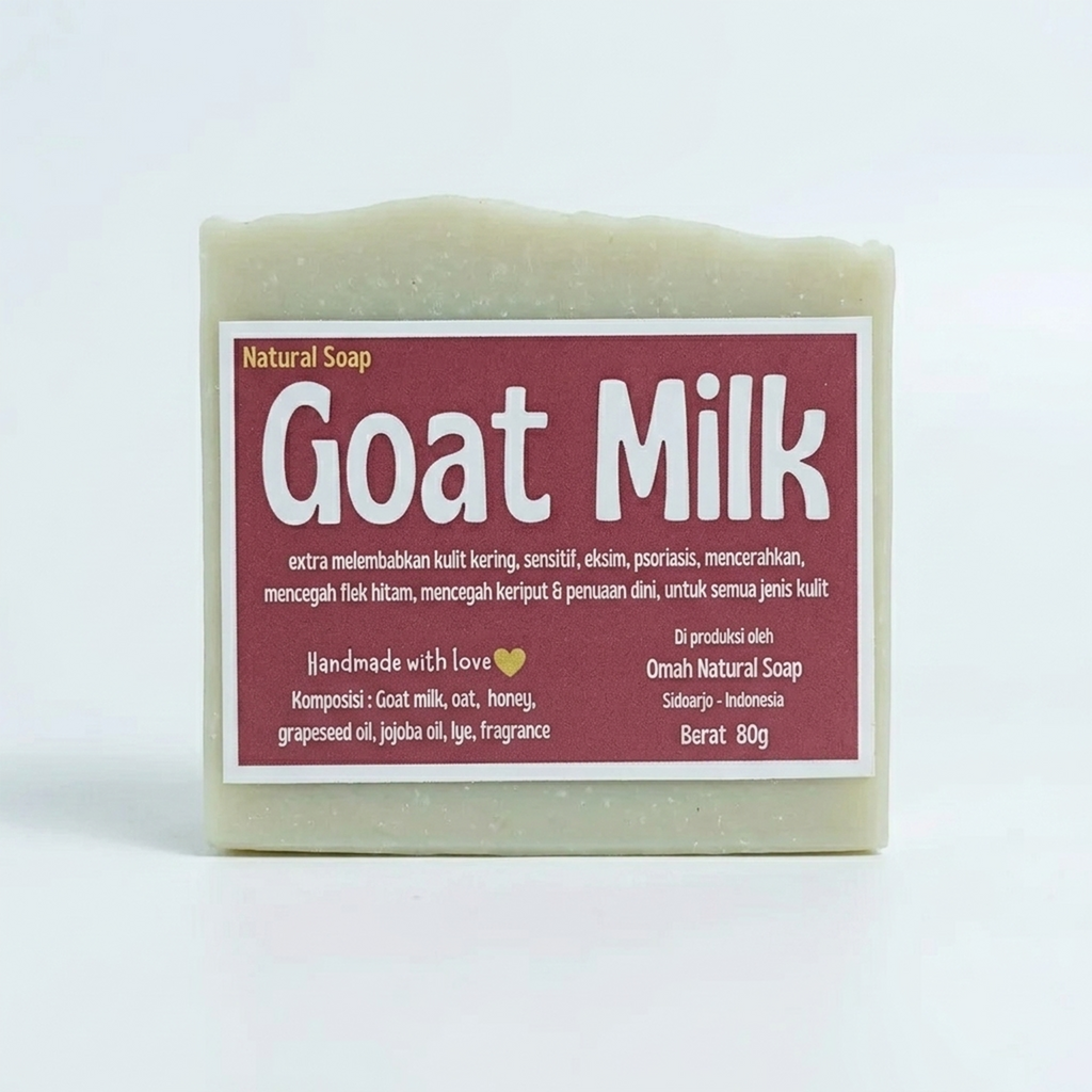4PCS Omah Natural Goat Milk Soap 80g Bar Natural Moisturizing Handmade Soap Set