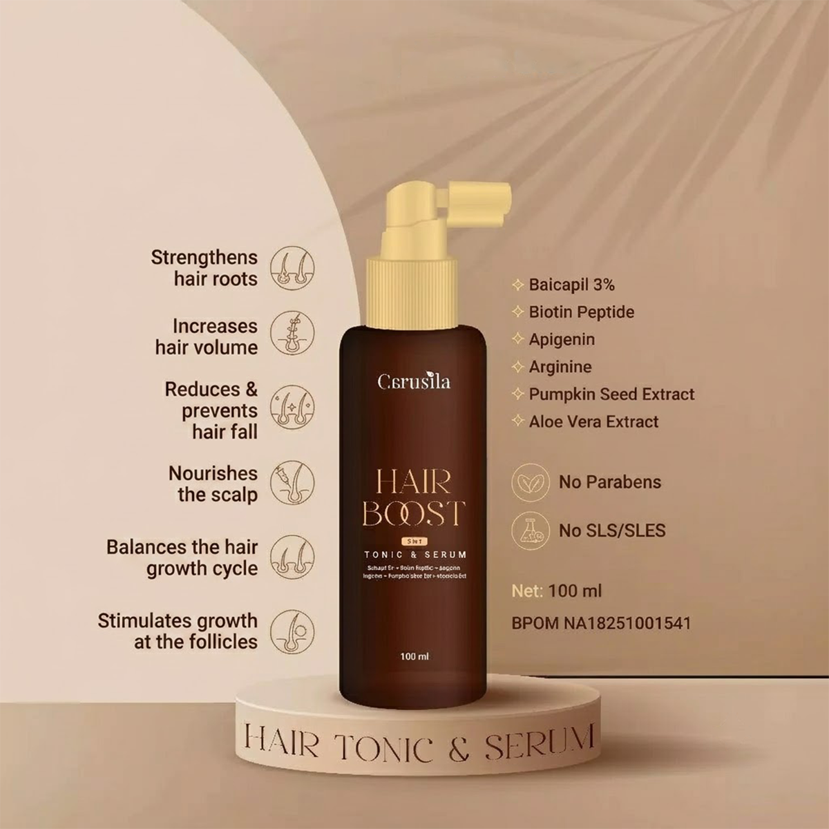 CARUSILA Hair Boost 2in1 Tonic Serum with Baicapil Hair Growth Care 100ml