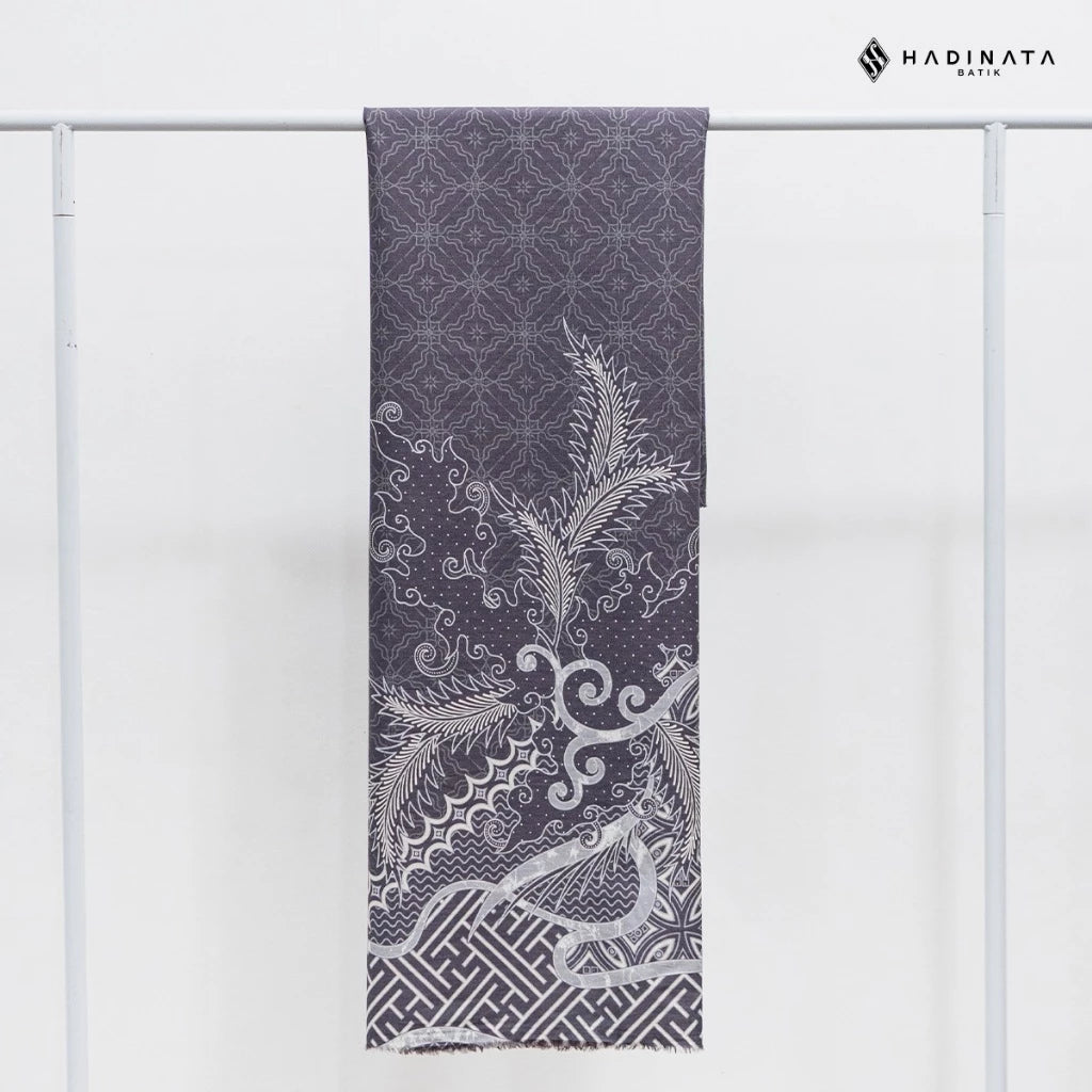 Hadinata Premium Superfine Cotton Batik Fabric Datura Grey – 3 Meter Fabric