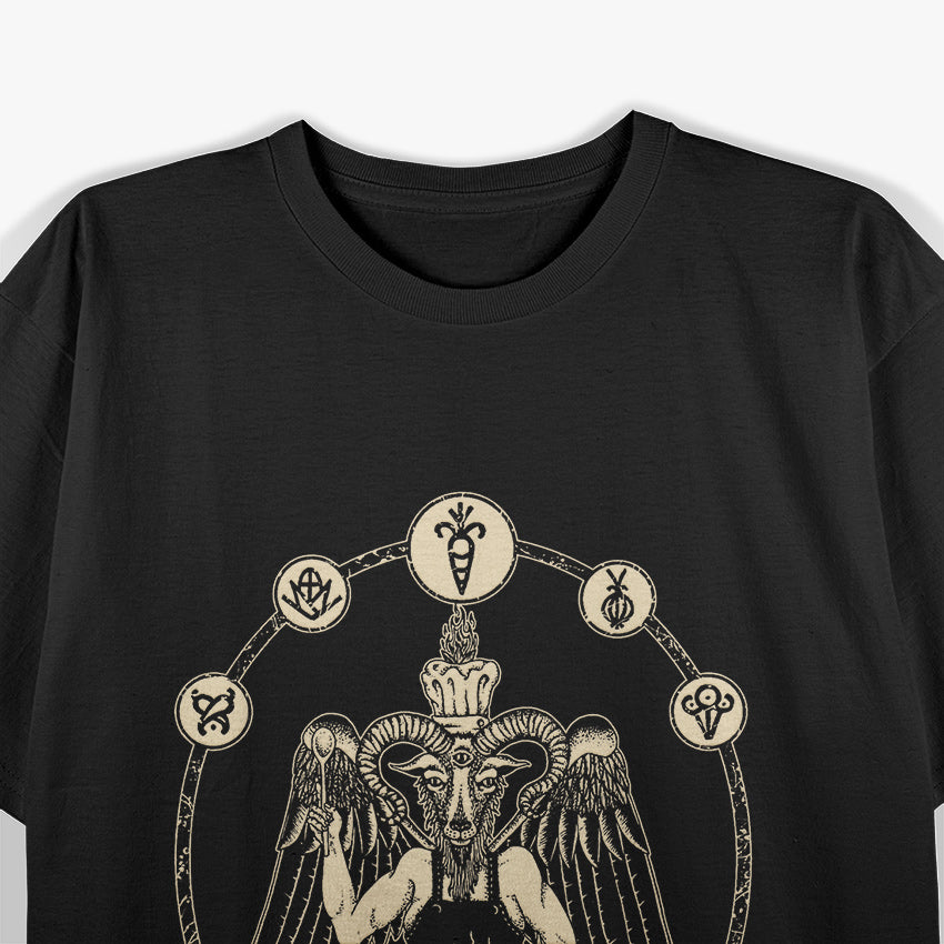 Hail Seitan Occult Vegan Chef Baphomet with a Twist of Humor T-Shirt