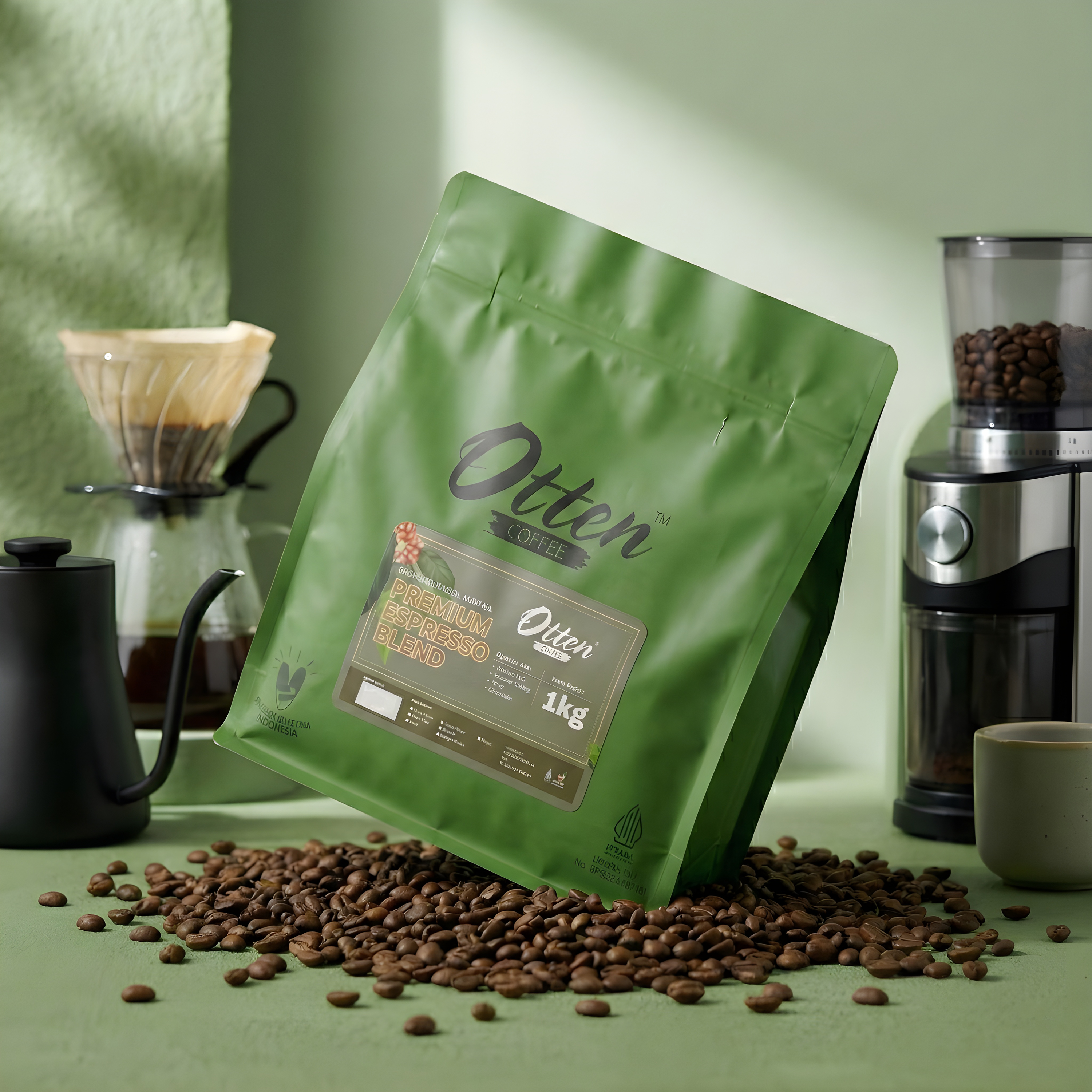 Otten Coffee Premium Espresso House Blend 1kg – Arabica & Robusta Roasted Coffee Beans