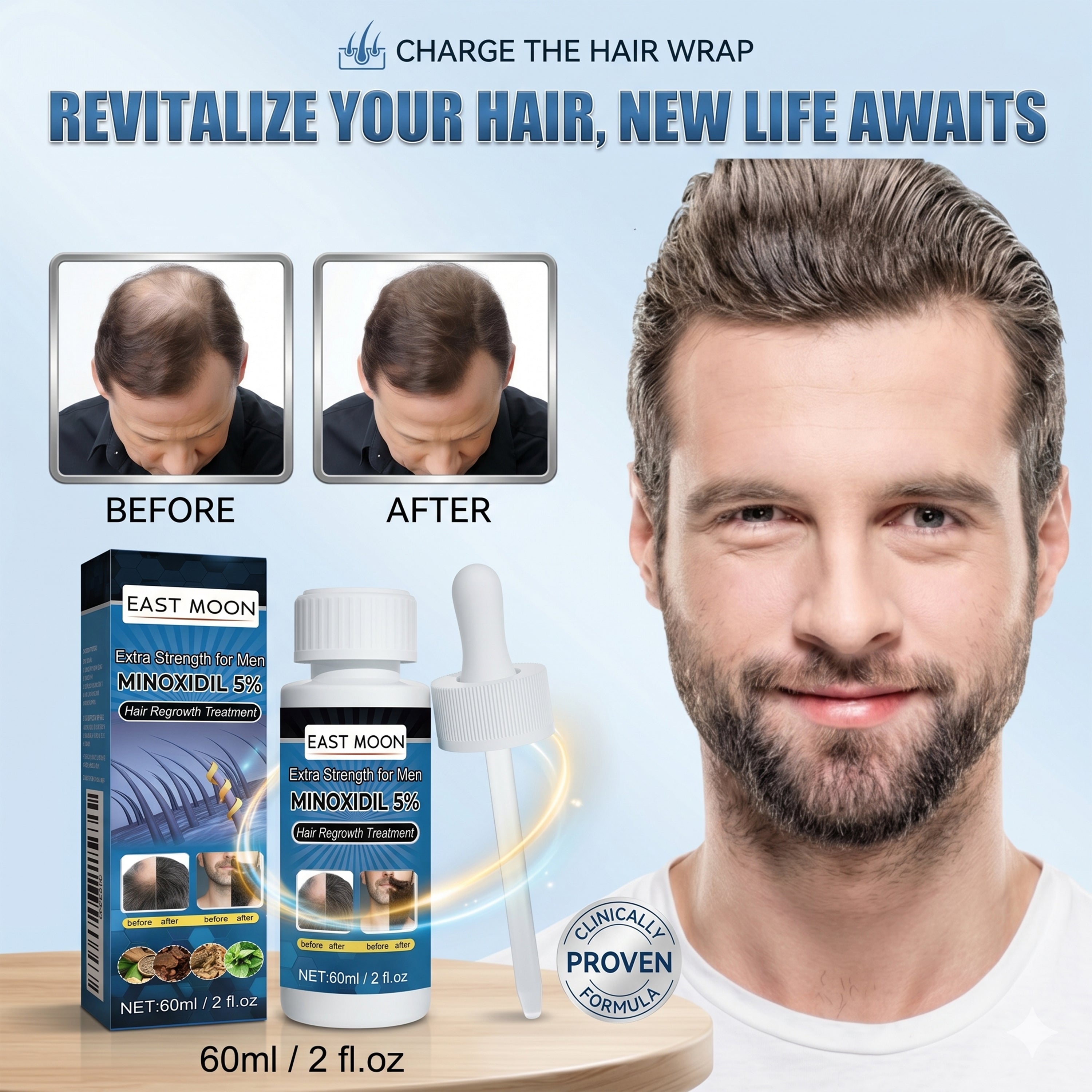 OSADA OSADI Minoxidil 5% Hair & Beard Growth Solution for Men (4-Pack)