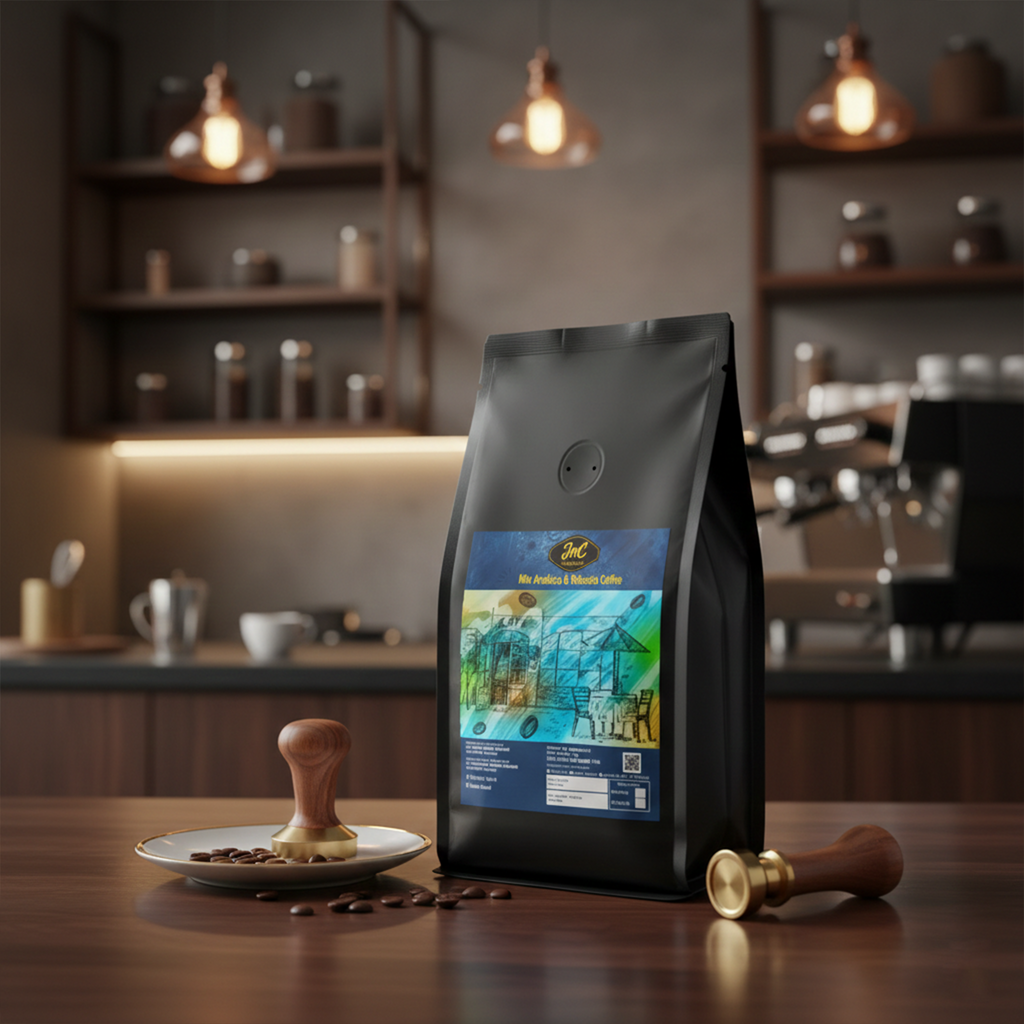 Robusta House Blend Coffee 1kg – Medium Grind Espresso Coffee for Milk-Based Drinks