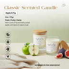 Scent & Light - Classic Scented Candle Apple & Fig 170g – Soy Candle with Wooden Lid