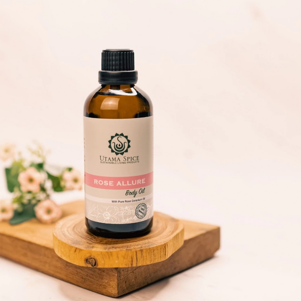 Utama Spice Rose Allure Body Oil 100ml | Luxurious Rose-Scented Moisturizing Body Oil for Soft, Radiant Skin