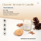 Scent & Light - Classic Scented Candle Pine & Cedarwood 170g – Soy Candle with Wooden Lid