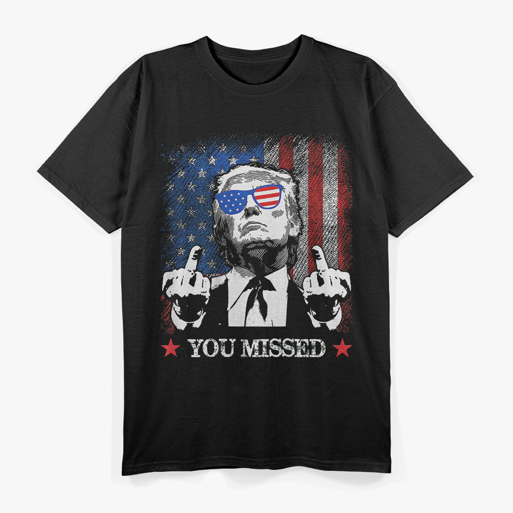 You Missed Trump 2024 A Bold Statement with the US American Flag T-Shirt