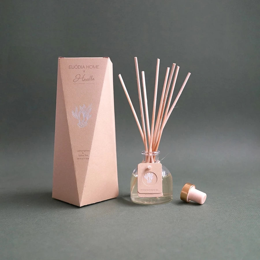 Euodia Home x Havilla Lemongrass & Spice Tea Diffuser 50ml – Aromatherapy Reed Diffuser