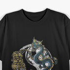 Dragon and Tiger Asian Yin Yang Balance T-Shirt
