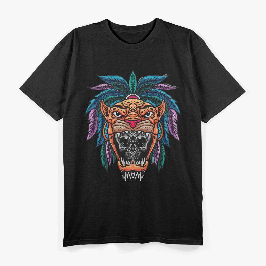 Aztec Skull Cool Skeleton Head Design T-Shirt