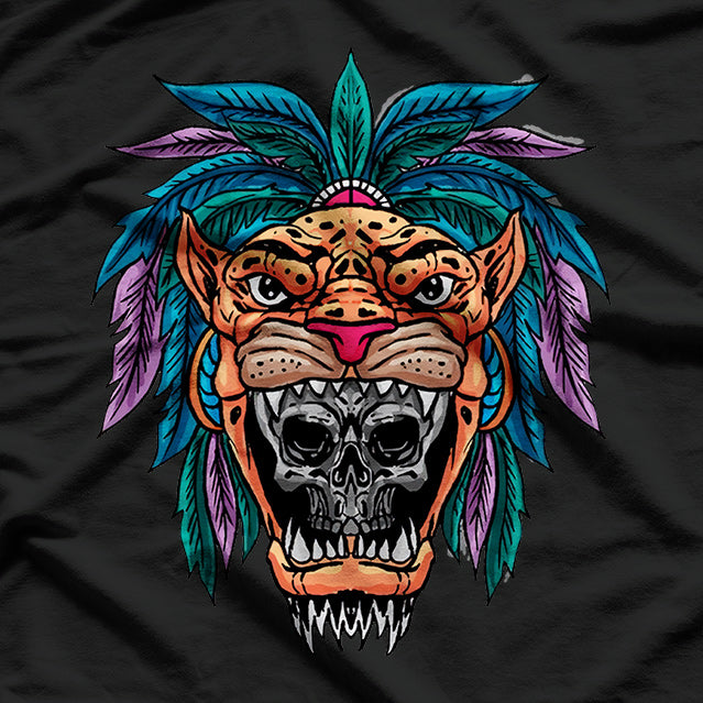 Aztec Skull Cool Skeleton Head Design T-Shirt