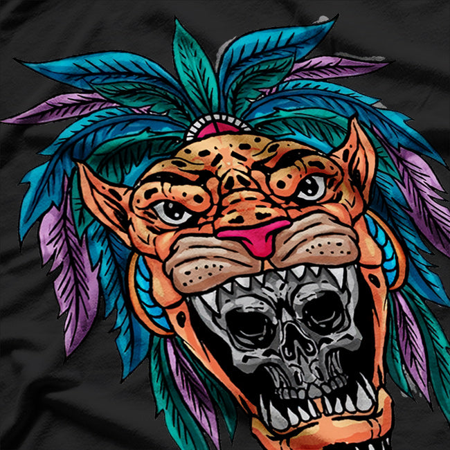 Aztec Skull Cool Skeleton Head Design T-Shirt