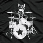 Kitten Kitty Cat Drummer Playing Drums T-Shirt