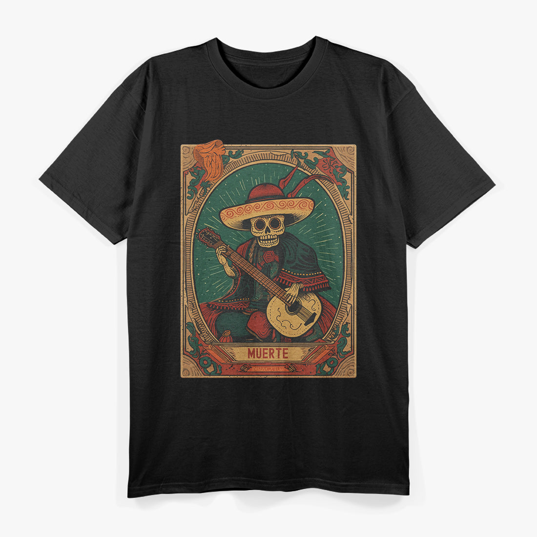 Vintage Day of the Dead - Death Tarot Card Dia de los Muertos T-Shirt