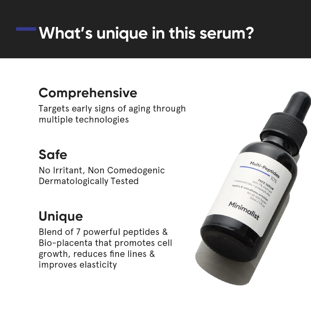 Minimalist 10% Multi Peptide Face Serum 30ml Anti Aging Collagen Boosting