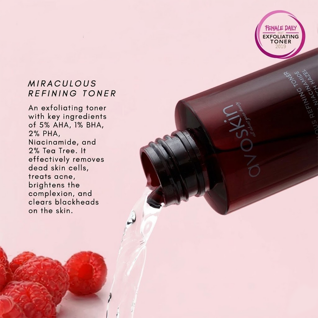 Avoskin Miraculous Refining Toner AHA BHA PHA PGA Exfoliating Toner 100ml