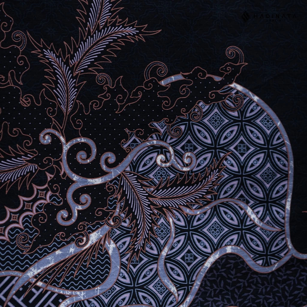 Hadinata Premium Superfine Cotton Batik Fabric Datura Black – 3 Meter Fabric