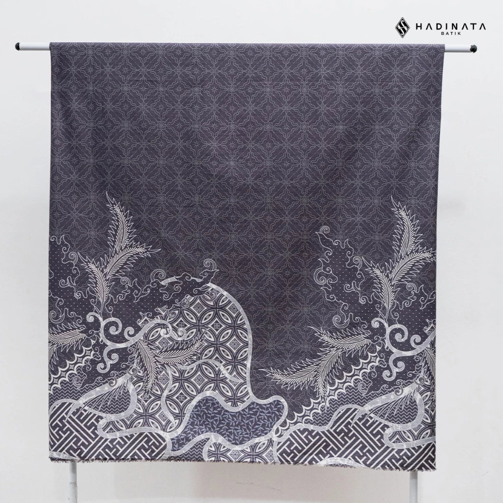 Hadinata Premium Superfine Cotton Batik Fabric Datura Grey – 3 Meter Fabric