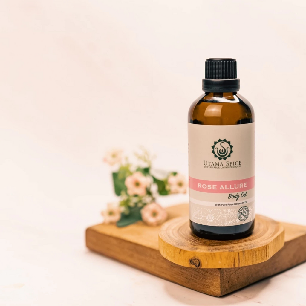Utama Spice Rose Allure Body Oil 100ml | Luxurious Rose-Scented Moisturizing Body Oil for Soft, Radiant Skin