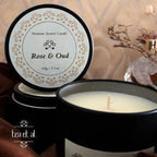 Tea Et Al Rose & Oud Scented Candle – Premium Long-Lasting Aromatherapy Candle