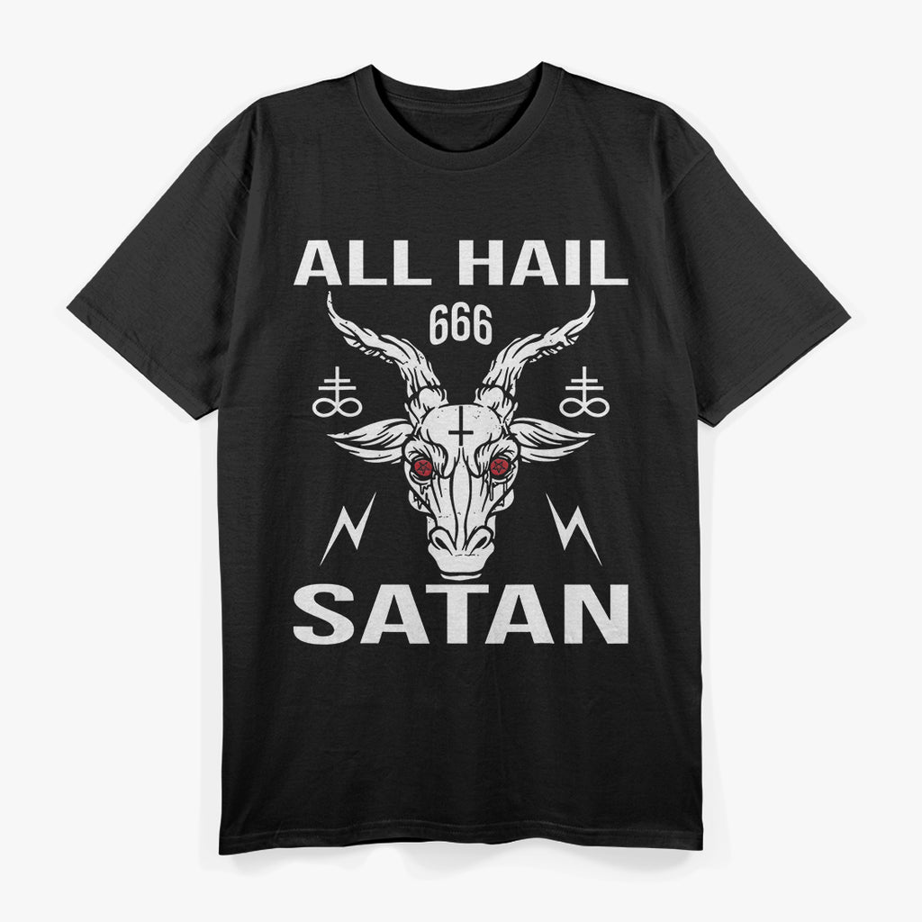 All Hail Satan Baphomet Occult Pentagram Symbol of Dark Rebellion T-Shirt