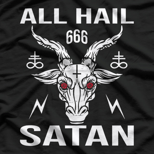 All Hail Satan Baphomet Occult Pentagram Symbol of Dark Rebellion T-Shirt