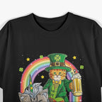 St. Patrick's Day Kitty Cat on Kitty Unicorn Lucky Green T-Shirt