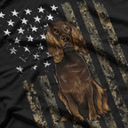 Camo American Flag Field Spaniel 4th Of July USA T-Shirt