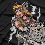 Freyja Norse Goddess with Cats - A Symbol of Love and War T-Shirt