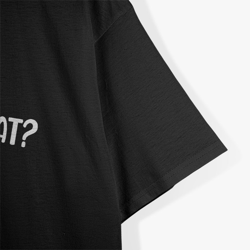 Black and White Cat Hanging On T-Shirt