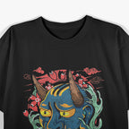 Oni Mask Japanese Blue Demon Mask of Power and Myth T-Shirt