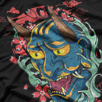 Oni Mask Japanese Blue Demon Mask of Power and Myth T-Shirt