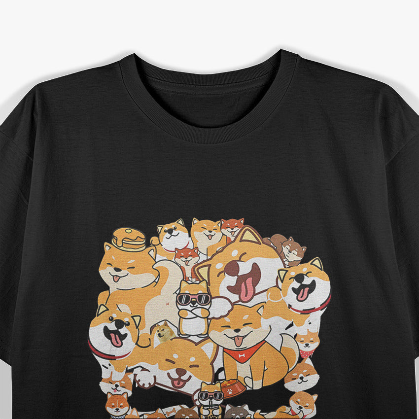 Shiba Inu Dog with a Skull T-Shirt