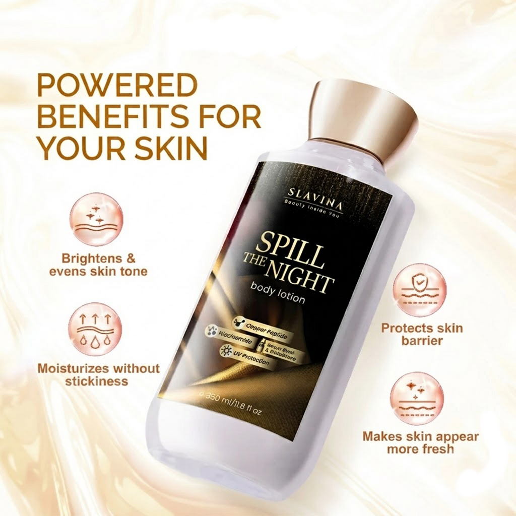 SLAVINA Spill The Night Body Lotion 350ml Whitening Moisturizing Serum