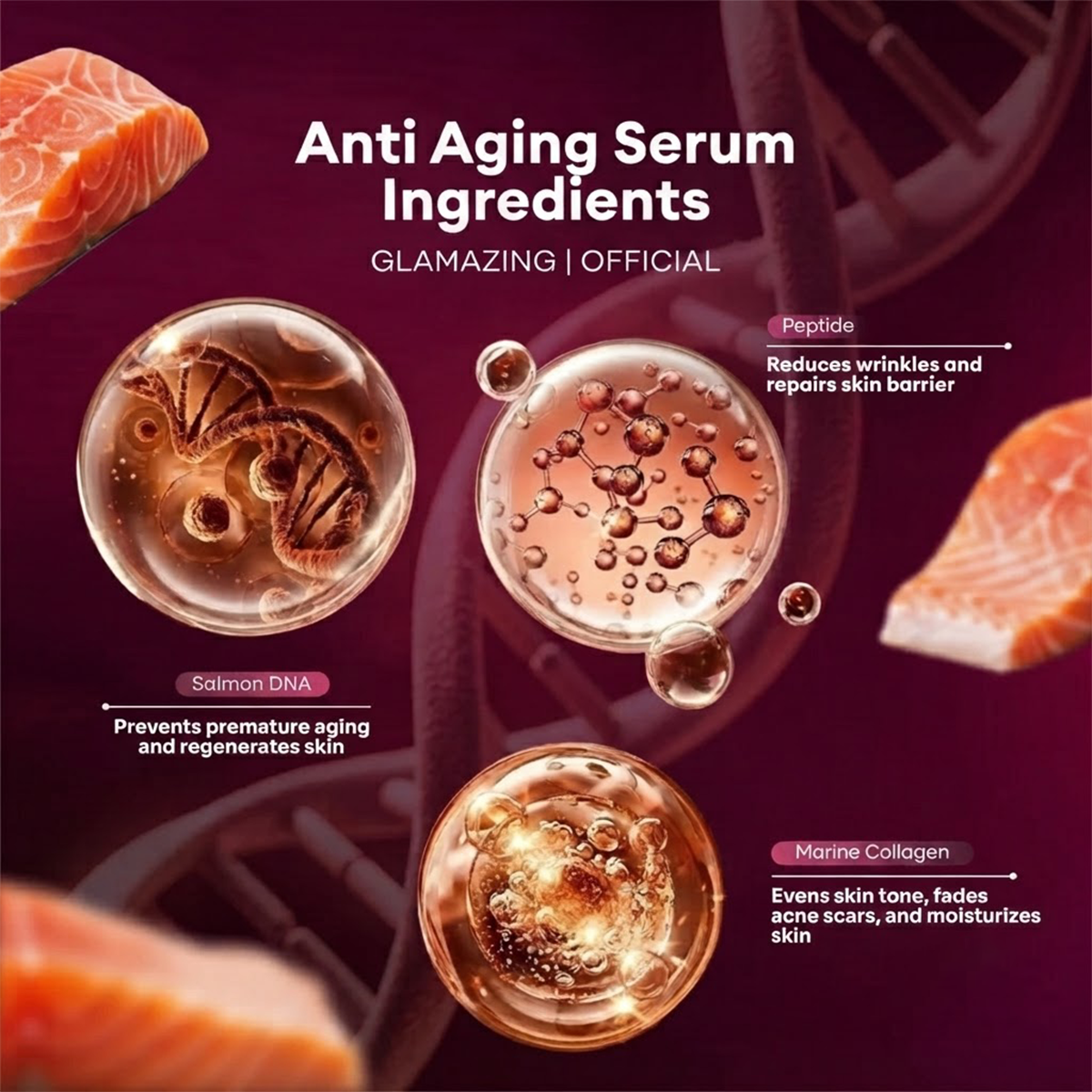 Mefree Salmon DNA Anti Aging Serum 20ml Wrinkle Repair Firming Skin Care Boost