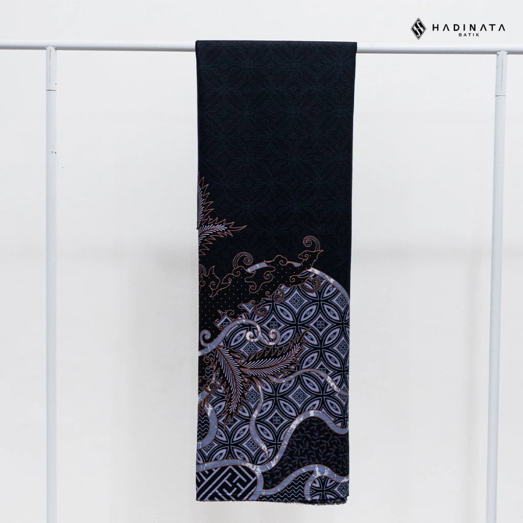 Hadinata Premium Superfine Cotton Batik Fabric Datura Black – 3 Meter Fabric
