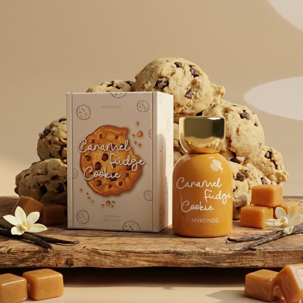 Mykonos Caramel Fudge Cookie Eau de Parfum 50ml Warm Sweet Dessert Luxury Scent