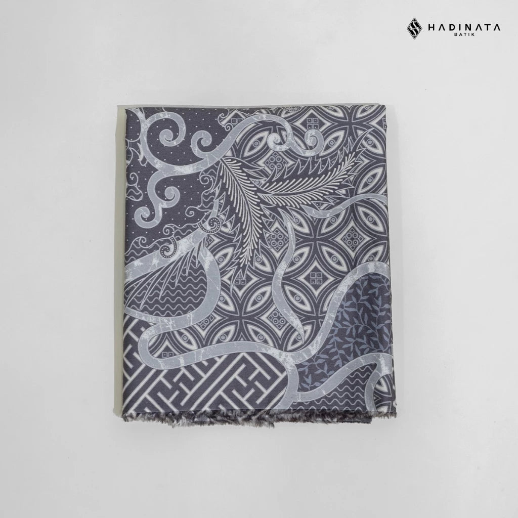Hadinata Premium Superfine Cotton Batik Fabric Datura Grey – 3 Meter Fabric
