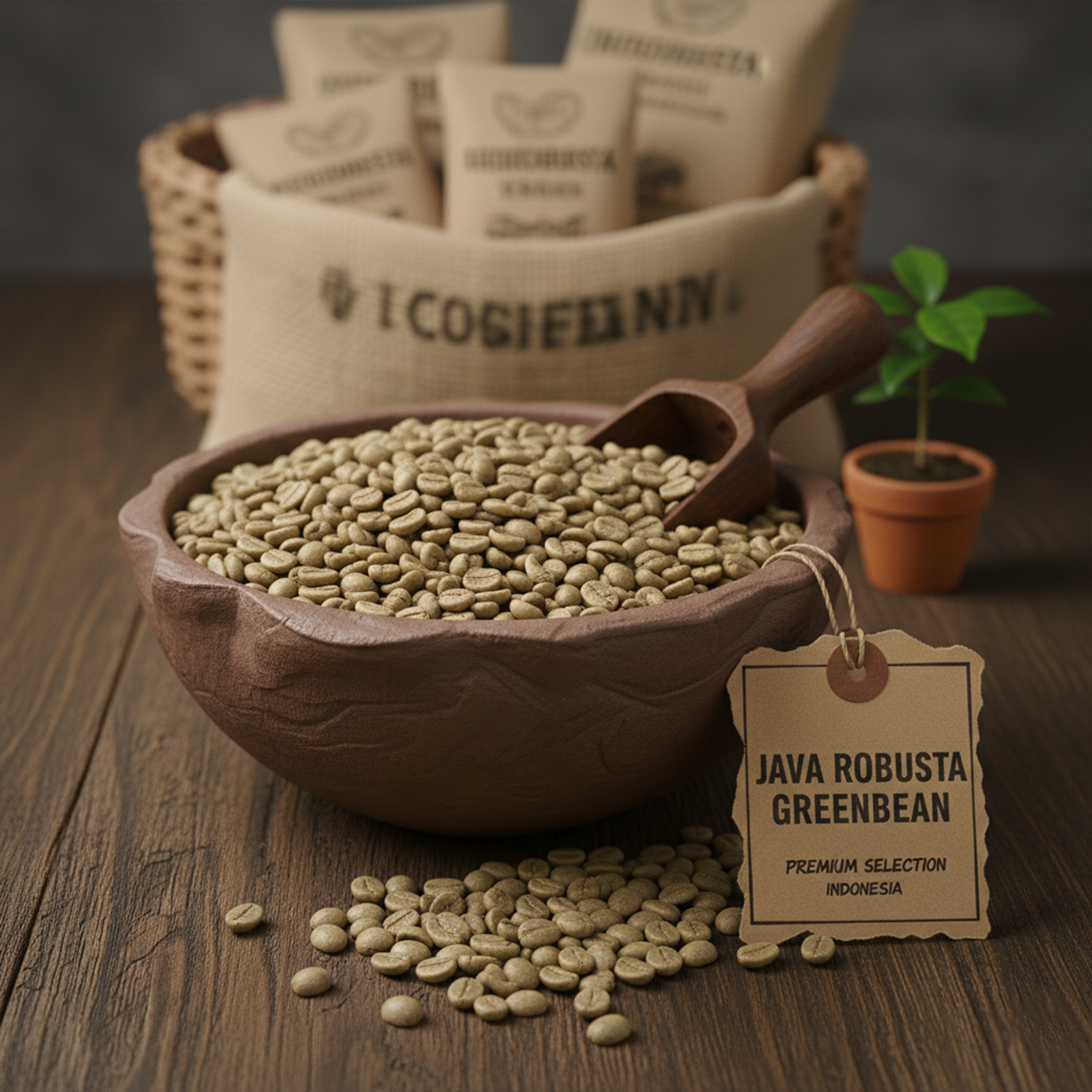 Java Robusta Green Coffee Beans 1kg – Raw Unroasted Whole Coffee Beans