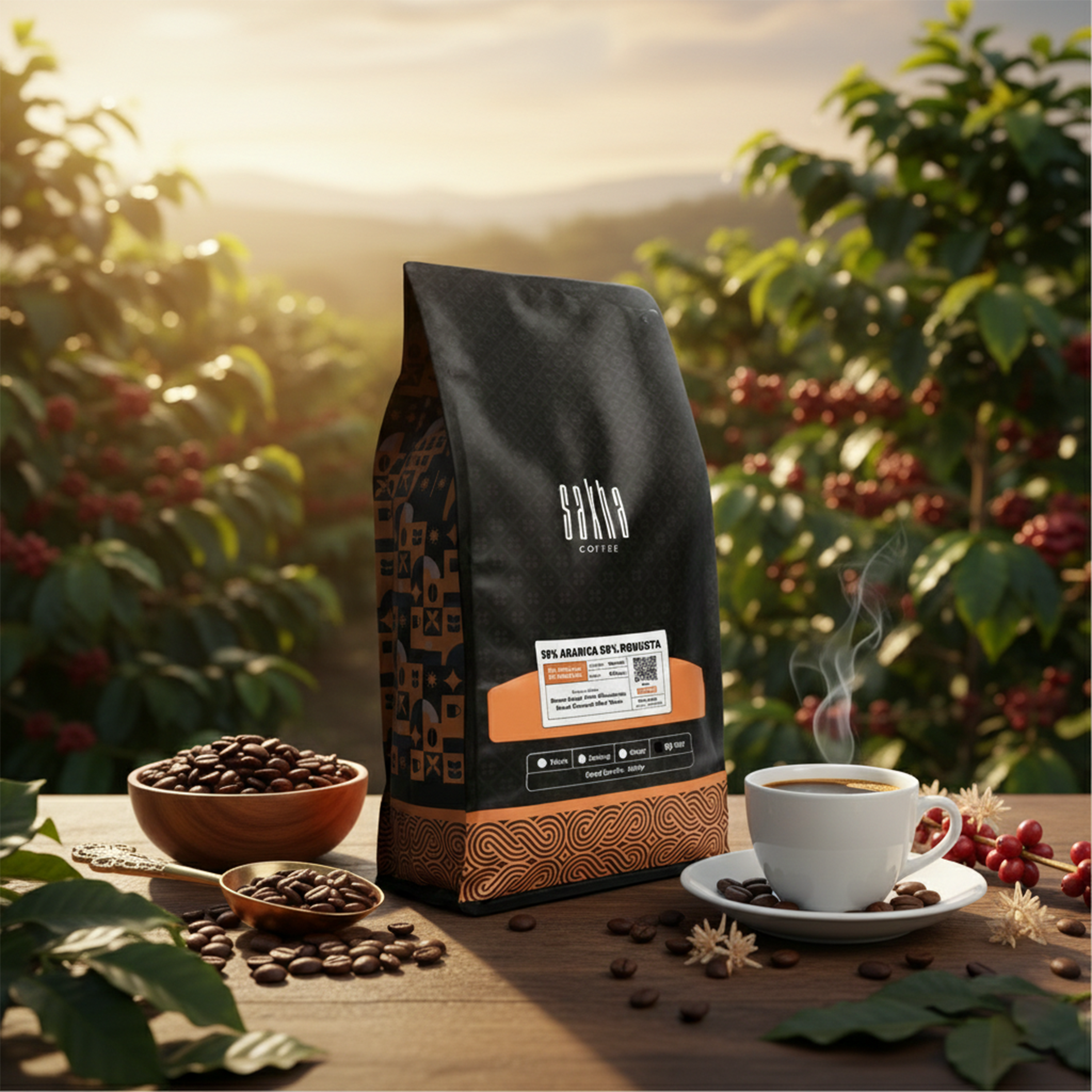 Sakha Coffee Roastery 50% Arabica Espresso Blend Coffee Beans 1kg – Value Roast