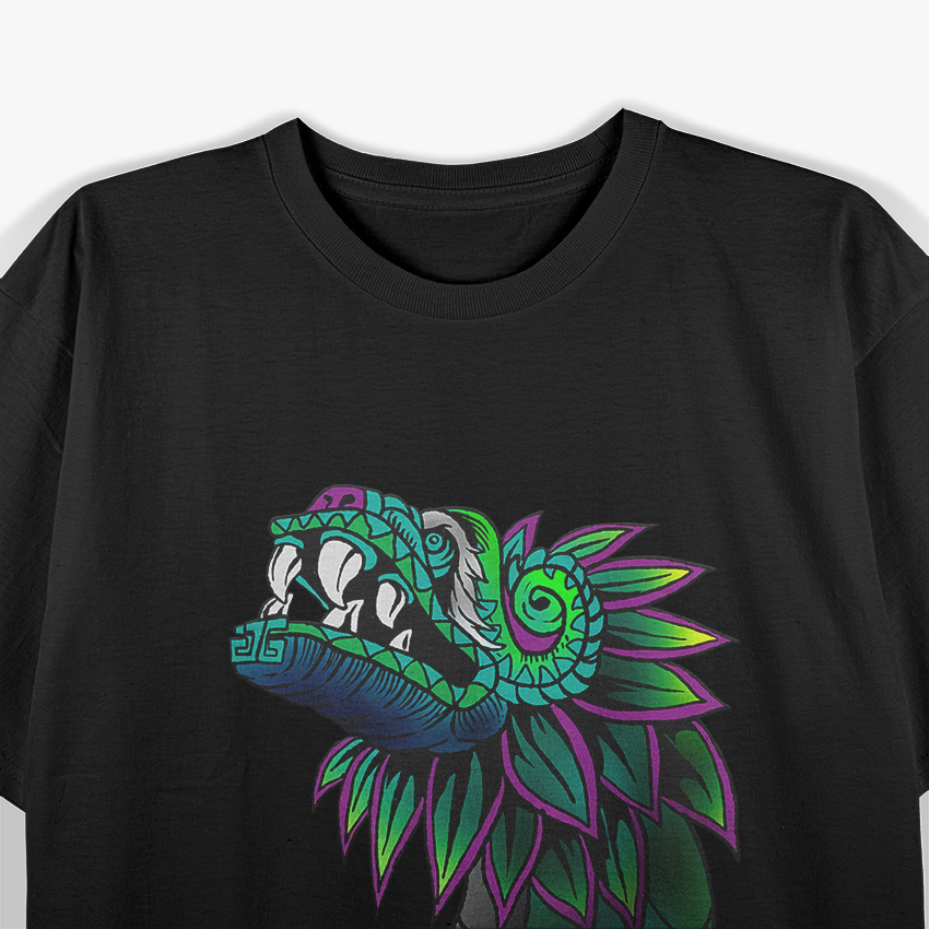 Quetzalcoatl The Feathered Serpent - Aztec God of Wisdom and Creation T-Shirt