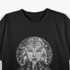 Freyja Norse Goddess with Cats and Sacred Symbols T-Shirt