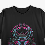 Japanese Demon Samurai - Oni Face Mask with Glitch Art Effect T-Shirt