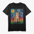 Orange Tabby Tiger Cat Starry Night T-Shirt